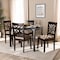 Baxton Studio Caron Sand Upholstered Espresso Finished Wood 5-Piece Dining Set 153-9401-8026 - alternate 4